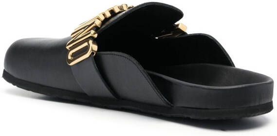 Moschino logo-lettered closed-toe sandals Black