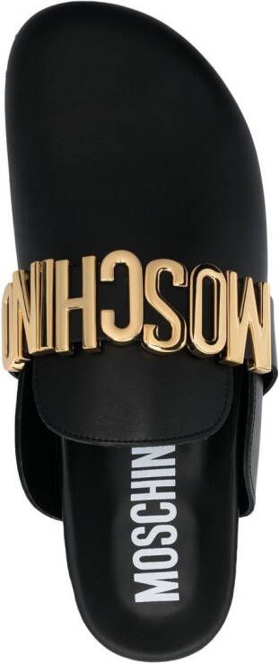 Moschino logo-lettered closed-toe sandals Black