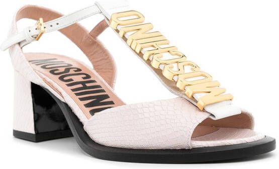 Moschino logo-lettering 55mm sandals Pink