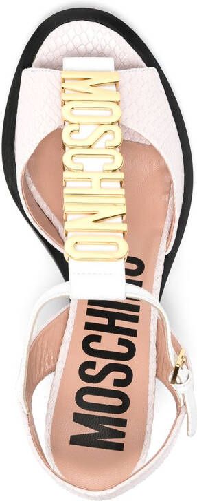 Moschino logo-lettering 55mm sandals Pink