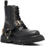 Moschino logo-lettering ankle boots Black - Thumbnail 2