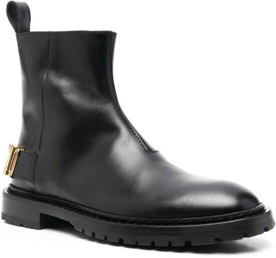 Moschino logo-lettering boots Black