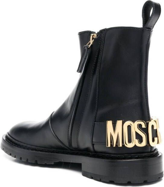 Moschino logo-lettering boots Black