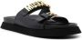 Moschino logo-lettering buckle sandals Black - Thumbnail 1