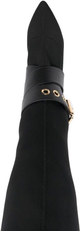 Moschino logo-lettering knee-lenght boots Black
