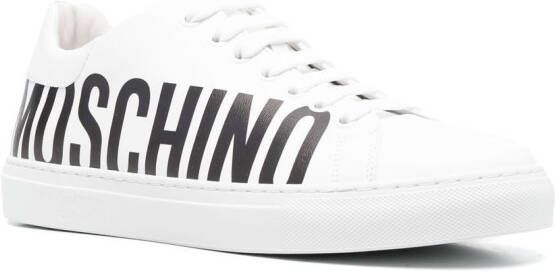 Moschino logo-lettering lace-up sneakers White