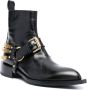 Moschino logo-lettering leather boots Black - Thumbnail 2