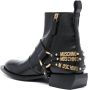 Moschino logo-lettering leather boots Black - Thumbnail 3