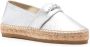 Moschino logo-lettering leather espadrilles Silver - Thumbnail 2
