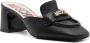 Moschino logo-lettering leather loafer mules Black - Thumbnail 2