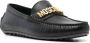 Moschino logo-lettering leather loafers Black - Thumbnail 2