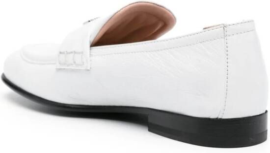 Moschino logo-lettering leather loafers White