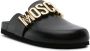 Moschino logo-lettering leather mules Black - Thumbnail 2