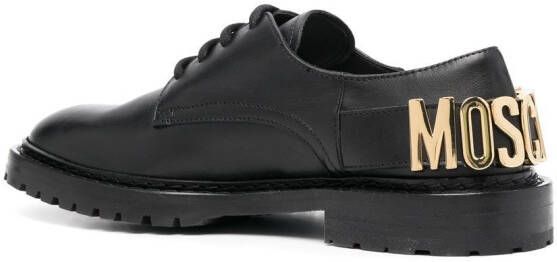 Moschino logo-lettering leather oxfords Black