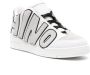 Moschino logo-lettering leather sneakers White - Thumbnail 2