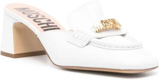 Moschino logo-lettering mules White