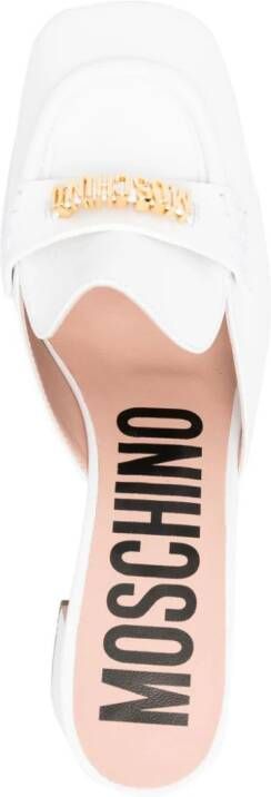 Moschino logo-lettering mules White