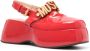 Moschino logo-lettering slingback wedge clogs Red - Thumbnail 2