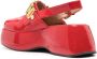 Moschino logo-lettering slingback wedge clogs Red - Thumbnail 3