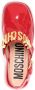 Moschino logo-lettering slingback wedge clogs Red - Thumbnail 4