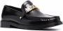 Moschino logo-letterins leather loafers Black - Thumbnail 2