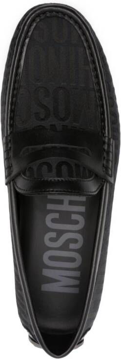 Moschino logo-monogram leather loafers Black