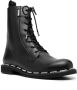 Moschino logo-patch 35mm lace-up combat boots Black - Thumbnail 2
