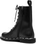 Moschino logo-patch 35mm lace-up combat boots Black - Thumbnail 3