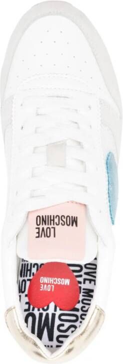 Moschino logo-patch panelled sneakers White