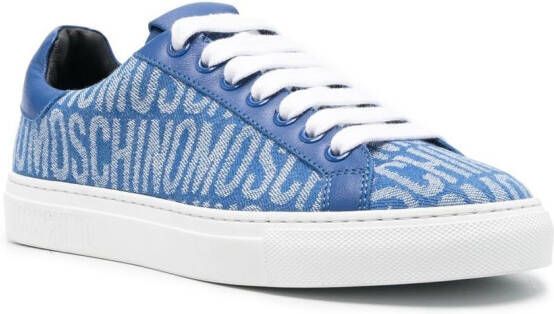 Moschino logo-pattern low-top sneakers Blue