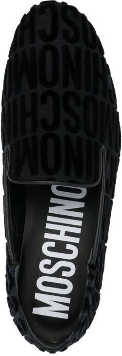 Moschino logo-pattern print loafers Black