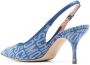 Moschino logo-pattern slingback pumps Blue - Thumbnail 3