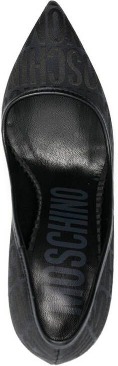 Moschino logo-pattern stiletto pumps Black