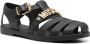 Moschino logo-plaque caged sandals Black - Thumbnail 2