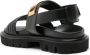 Moschino logo-plaque chunky leather sandals Black - Thumbnail 3