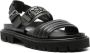 Moschino logo-plaque chunky leather sandals Black - Thumbnail 2