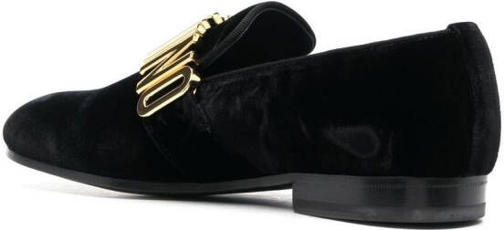 Moschino logo-plaque detail loafers Black
