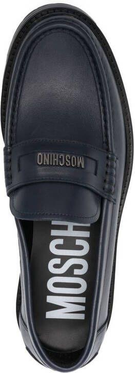 Moschino logo-plaque detail loafers Blue