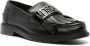 Moschino logo-plaque fringed leather loafers Black - Thumbnail 2