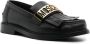 Moschino logo-plaque leather loafers Black - Thumbnail 2