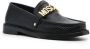 Moschino logo-plaque leather loafers Black - Thumbnail 2