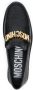 Moschino logo-plaque leather loafers Black - Thumbnail 4