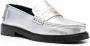 Moschino logo-plaque leather loafers Silver - Thumbnail 2