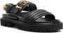 Moschino logo-plaque leather sandals Black - Thumbnail 2