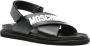 Moschino logo-plaque leather sandals Black - Thumbnail 2