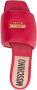 Moschino logo-plaque leather slides Red - Thumbnail 4
