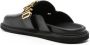 Moschino logo-plaque leather slippers Black - Thumbnail 3