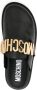Moschino logo-plaque leather slippers Black - Thumbnail 4