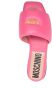 Moschino logo-plaque padded leather sandals Pink - Thumbnail 4