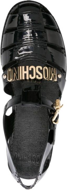 Moschino logo-plaque sandals Black